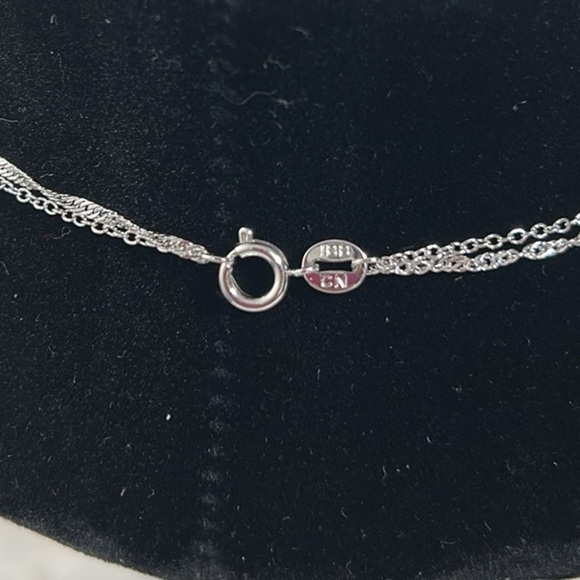 Joy Cubic Zirconia Fine Silver Plated double Necklace set - Picture 8 of 8